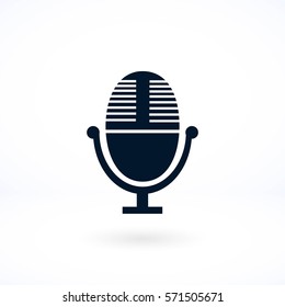 Vector microphone icon, flat design best vector icon