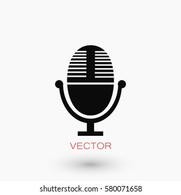 Vector microphone icon, flat design best vector icon