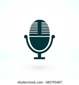 Vector microphone icon, flat design best vector icon