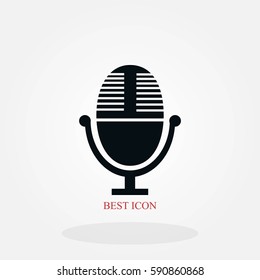 Vector microphone icon, flat design best vector icon