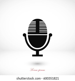 Vector microphone icon, flat design best vector icon