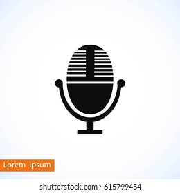 Vector microphone icon, flat design best vector icon