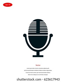 Vector microphone icon, flat design best vector icon