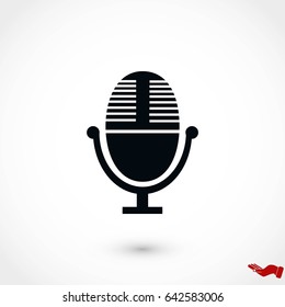 Vector microphone icon, flat design best vector icon