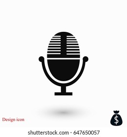 Vector microphone icon, flat design best vector icon