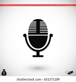 Vector microphone icon, flat design best vector icon