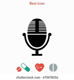 Vector microphone icon, flat design best vector icon