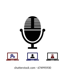 Vector microphone icon, flat design best vector icon