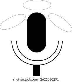 Ícone de microfone vetorial, ideal para designs relacionados a áudio, gravação ou comunicação. Limpo, mínimo e totalmente editável.