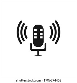 Vector microphone icon, isolated on white background