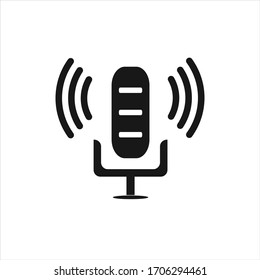 Vector microphone icon, isolated on white background