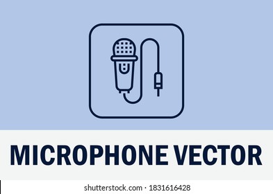Vector of microphone icon isolated on pastel color background. For designer.