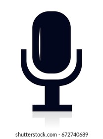 Vector microphone icon isolated on a white background.