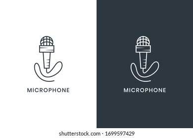 Vektorillustration-Mikrofon-Symbol auf weißem Hintergrund