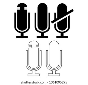 Vector microphone icon. Microphone shape. Mute mic.rophone. Element for design search app chat messenger or website - vector