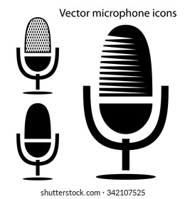 Vector Microphone icons on white background