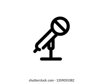 vector microphone icons outline on white - Vector