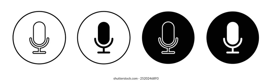 Iconos de micrófono de Vector. Icono de grabadora con varios estilos