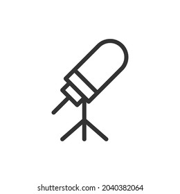 Vector microphone line icon. Symbol in trendy outline style. Vector illustration isolated on a white background. 