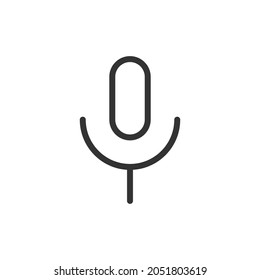 Vector microphone line icon. Symbol in trendy outline style. Vector illustration isolated on a white background. 