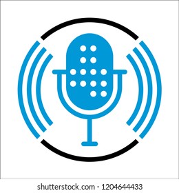 Vector microphone logo design template