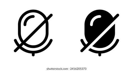 Vector microphone off disabled icon. Perfect for app and web interfaces, infographics, presentations, marketing, etc.