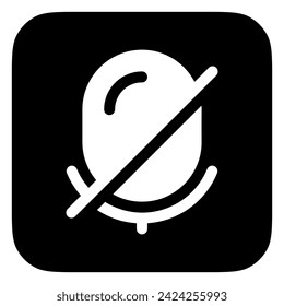 Vector microphone off disabled icon. Perfect for app and web interfaces, infographics, presentations, marketing, etc.