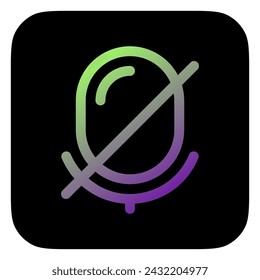 Vector microphone off disabled icon. Perfect for app and web interfaces, infographics, presentations, marketing, etc.