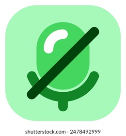 Vector microphone off disabled icon. Perfect for app and web interfaces, infographics, presentations, marketing, etc.