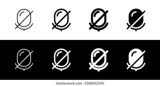 Vector microphone off disabled icon. Perfect for app and web interfaces, infographics, presentations, marketing, etc.