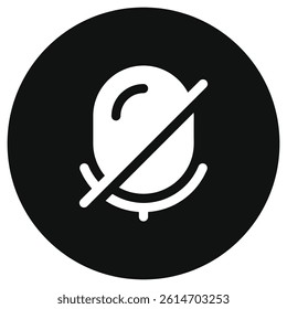Vector microphone off disabled icon. Perfect for app and web interfaces, infographics, presentations, marketing, etc.