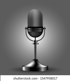 Vector microphone on a dark background.