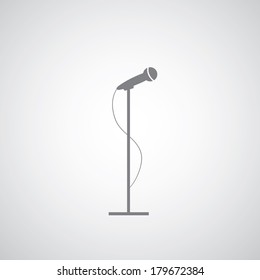 vector microphone on gray background 