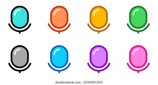 Vector microphone, podcast, recorder icon. Perfect for app and web interfaces, infographics, presentations, marketing, etc.