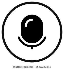 Vector microphone, podcast, recorder icon. Perfect for app and web interfaces, infographics, presentations, marketing, etc.