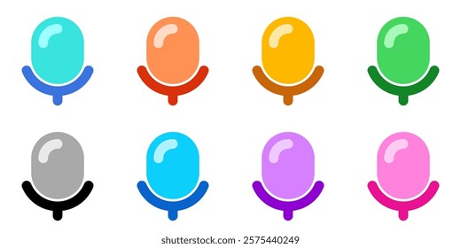 Vector microphone, podcast, recorder icon. Perfect for app and web interfaces, infographics, presentations, marketing, etc.