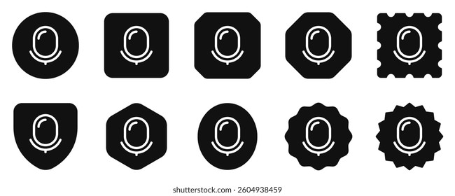 Vector microphone, podcast, recorder icon. Perfect for app and web interfaces, infographics, presentations, marketing, etc.