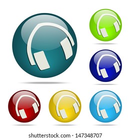 Vector Microphone Sphere button / icon