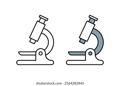 Vector Microscope Flat Illustration With Outline