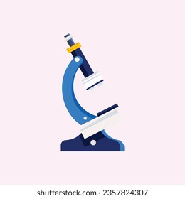 Vector microscope icon in flat style pn white.