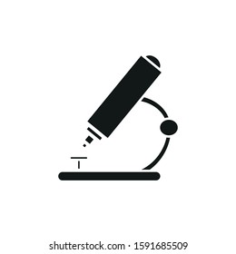 vector microscope icon with simple shapes