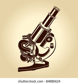 Vector microscope illustration science laboratory