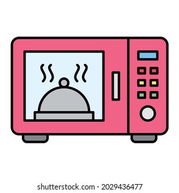 Vector Microwave Filled Outline Icon Design
