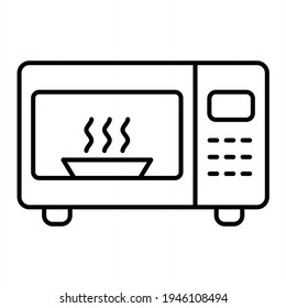 Diseño de iconos de contorno de microondas de vectores
