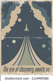 Vector Mid Century Space Propaganda Poster Stylization 