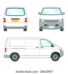 Vector Mid sized van - Easy to edit