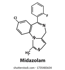 Vector de la estructura química de midazolam