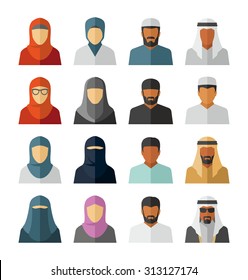 Vector Middle Eastern People Icons 