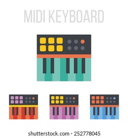 Vector MIDI keyboard icons.