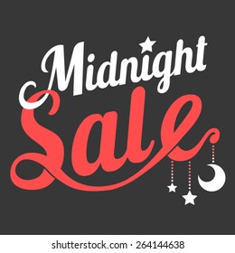 Vector midnight sale in retro style